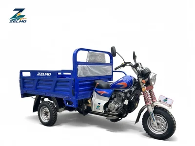 ZELMO open cargo body blue front three-quarter view
