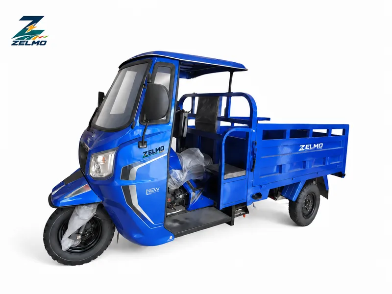 ZELMO canopy body blue front three-quarter view