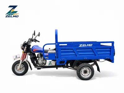 ZELMO open cargo body blue front three-quarter view