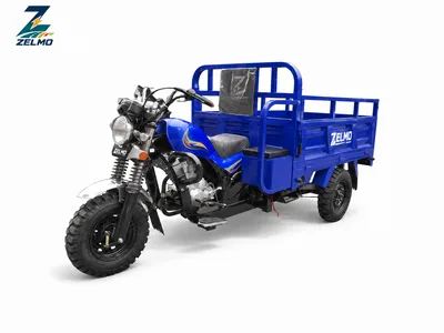 ZELMO utility body blue front three-quarter view