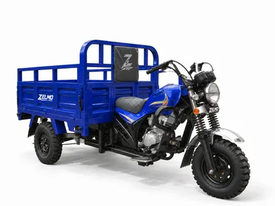 ZELMO utility body blue front three-quarter view