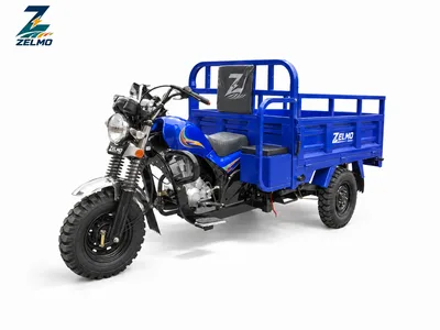 ZELMO utility body blue front three-quarter view
