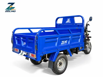 ZELMO open cargo body blue rear three-quarter view