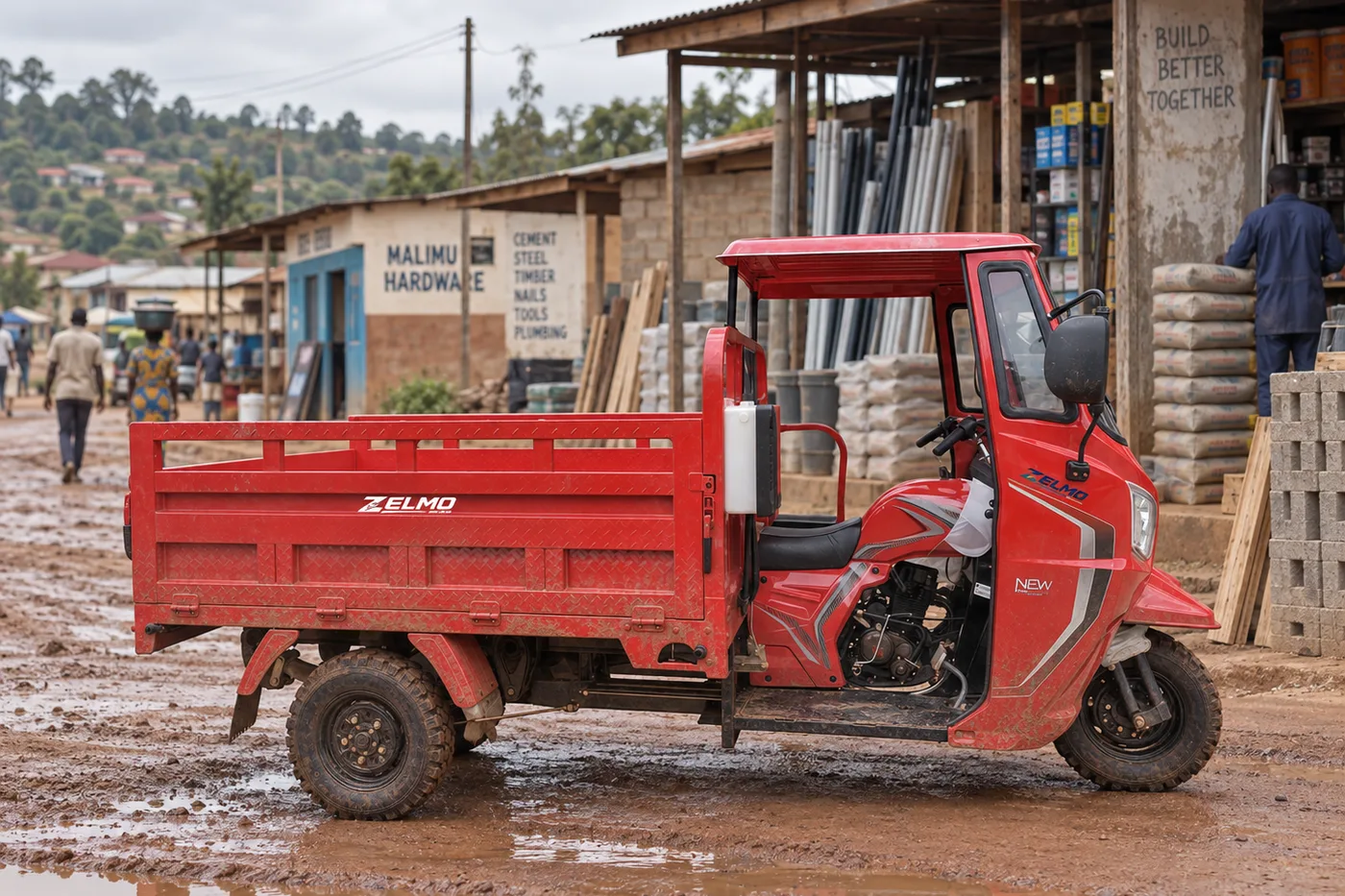 ZELMO canopy body red side view · After the rain