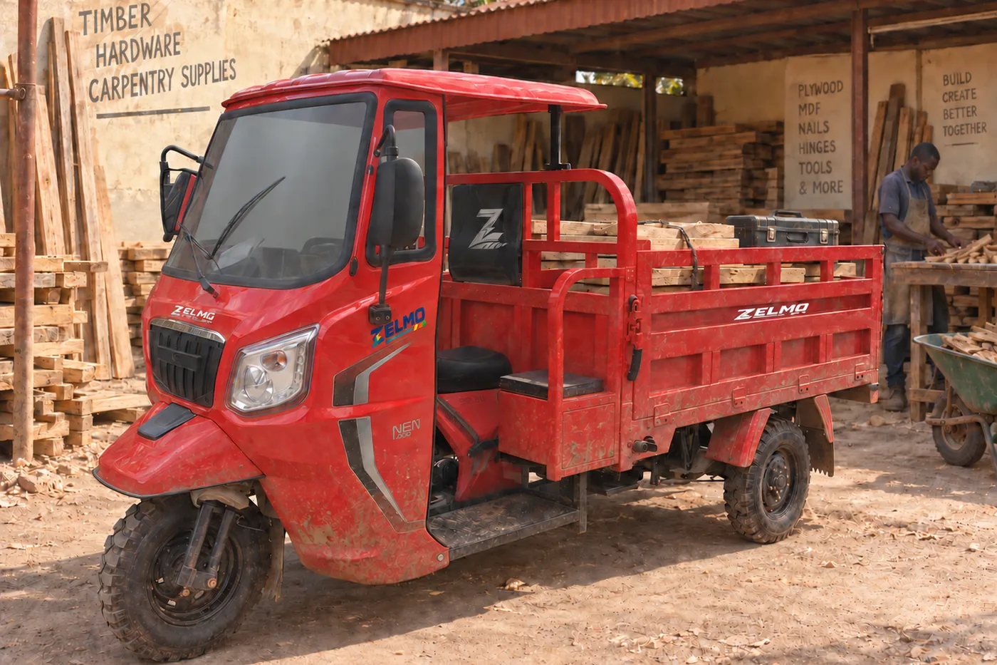 ZELMO canopy body red front three-quarter view · Neighbourhood supplies