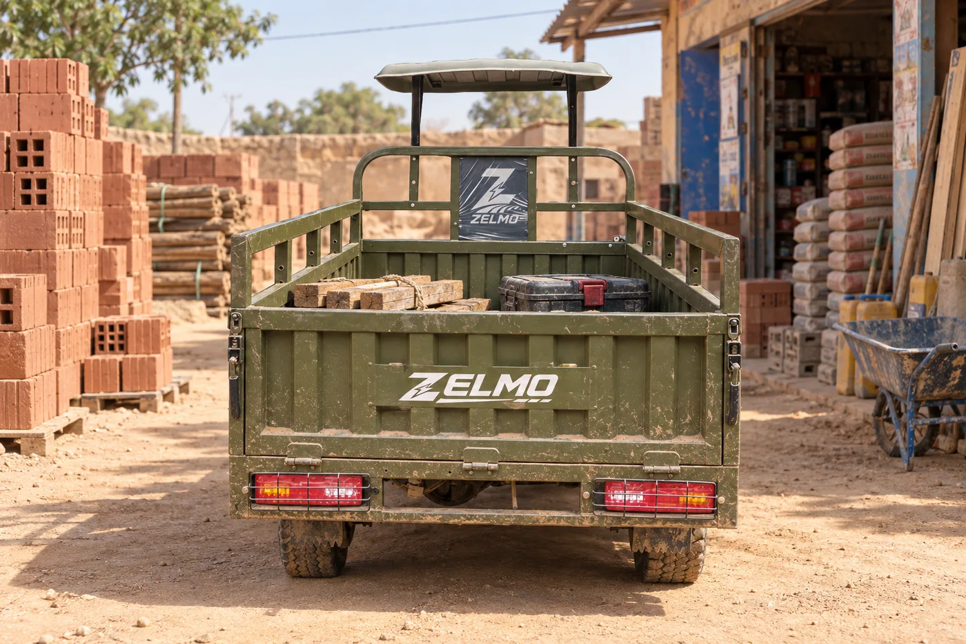 ZELMO canopy body olive rear view · Neighbourhood supplies