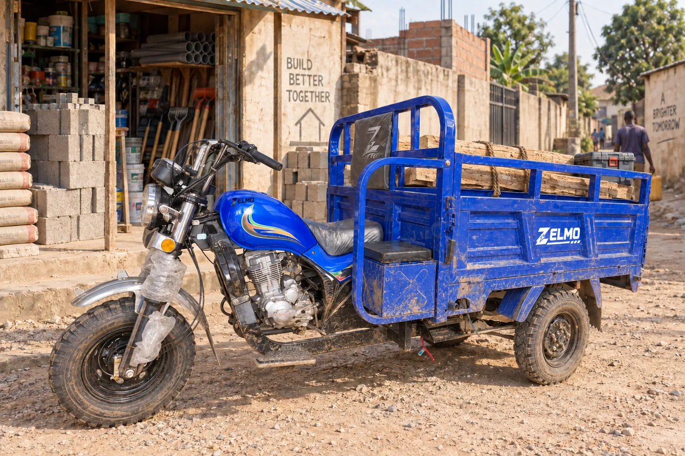 ZELMO body awaiting classification blue front three-quarter view · Neighbourhood supplies