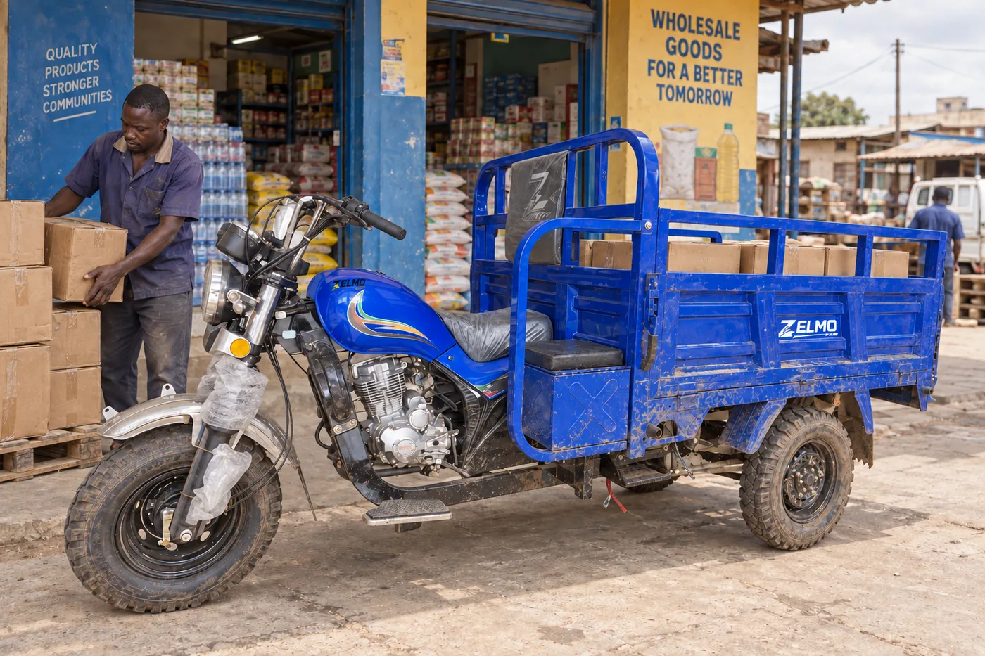ZELMO body awaiting classification blue front three-quarter view · Shop restocking