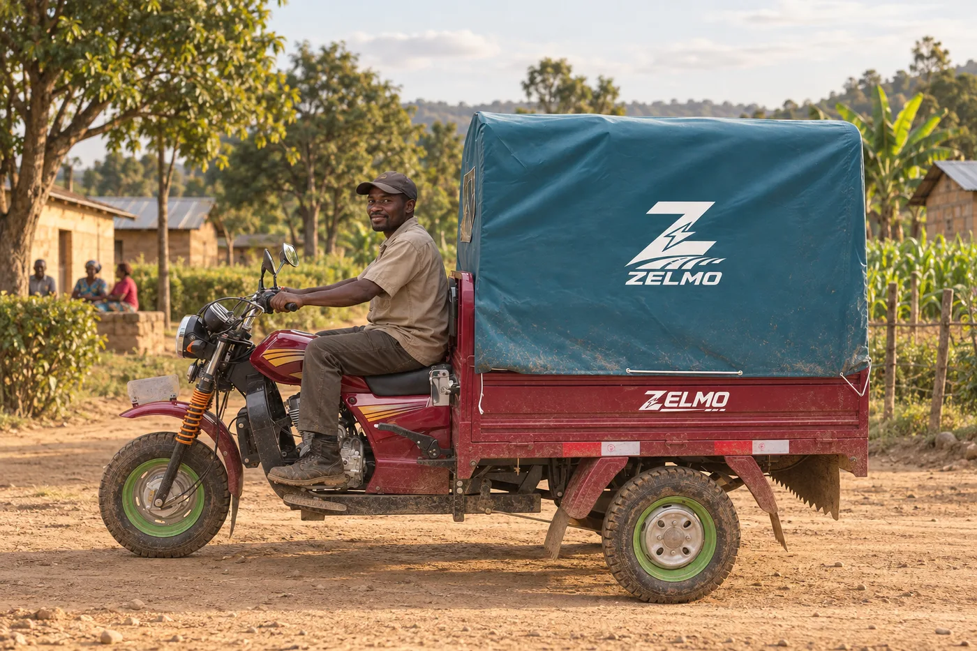 ZELMO body awaiting classification red side view · Village roads