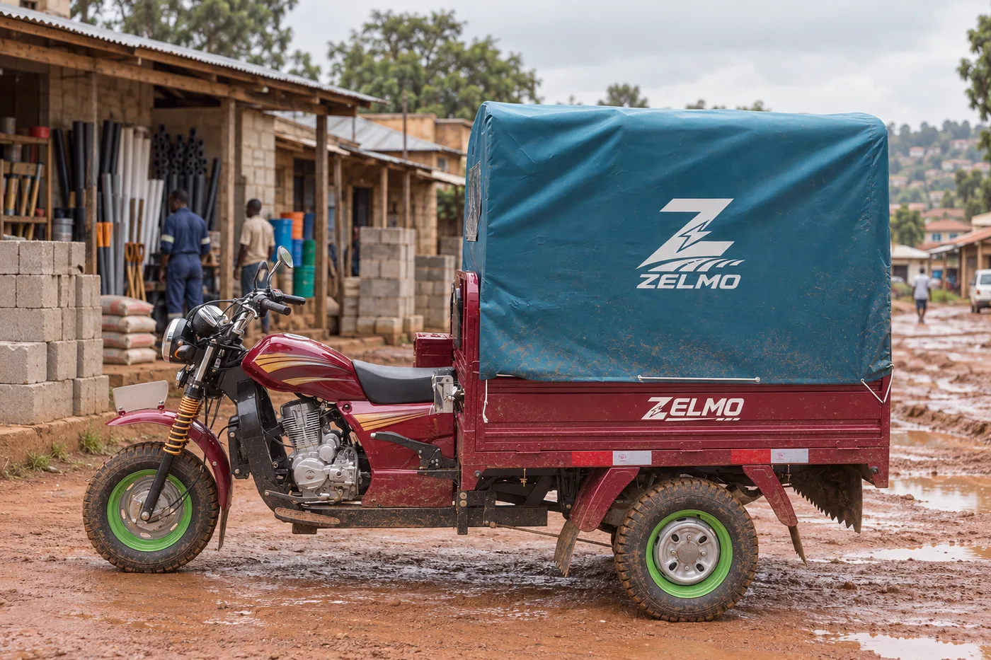 ZELMO body awaiting classification red side view · After the rain